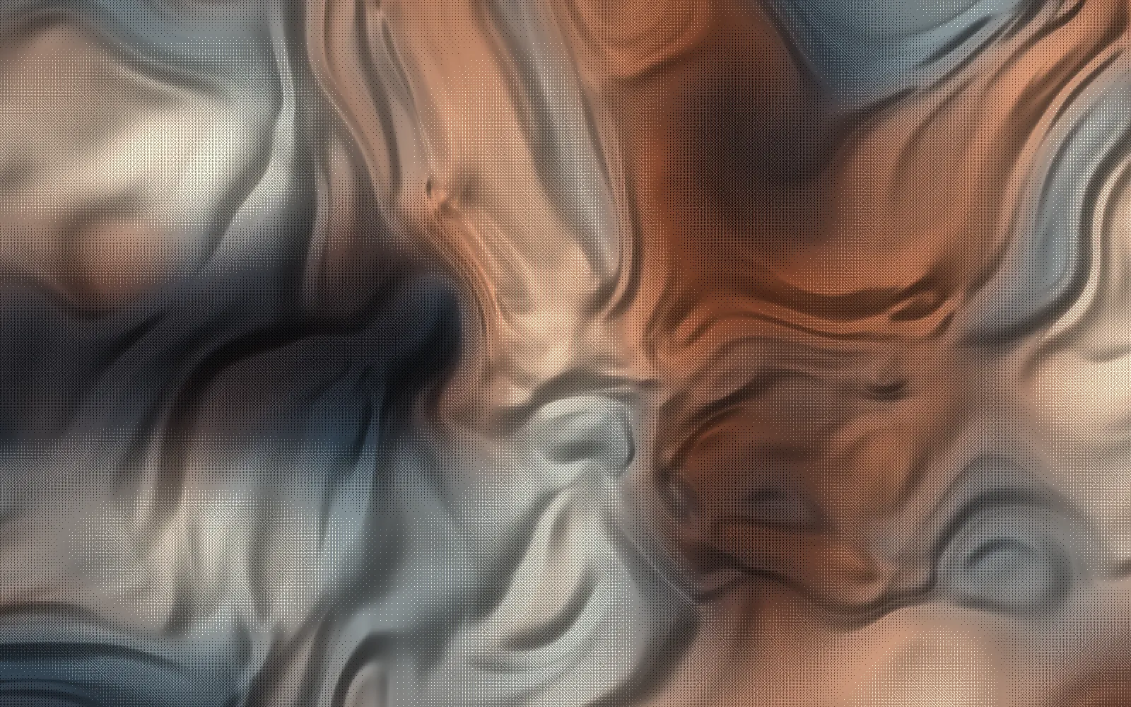 Shader Works: a field of archival measurements, folded like marbled ink.